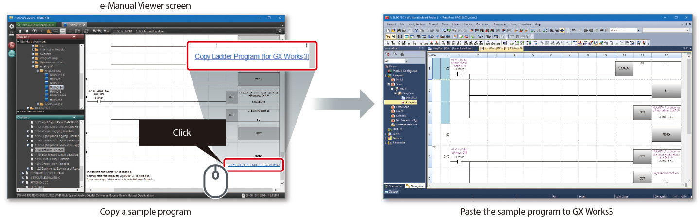 Sample programs enable test operation of a device and demonstration machine