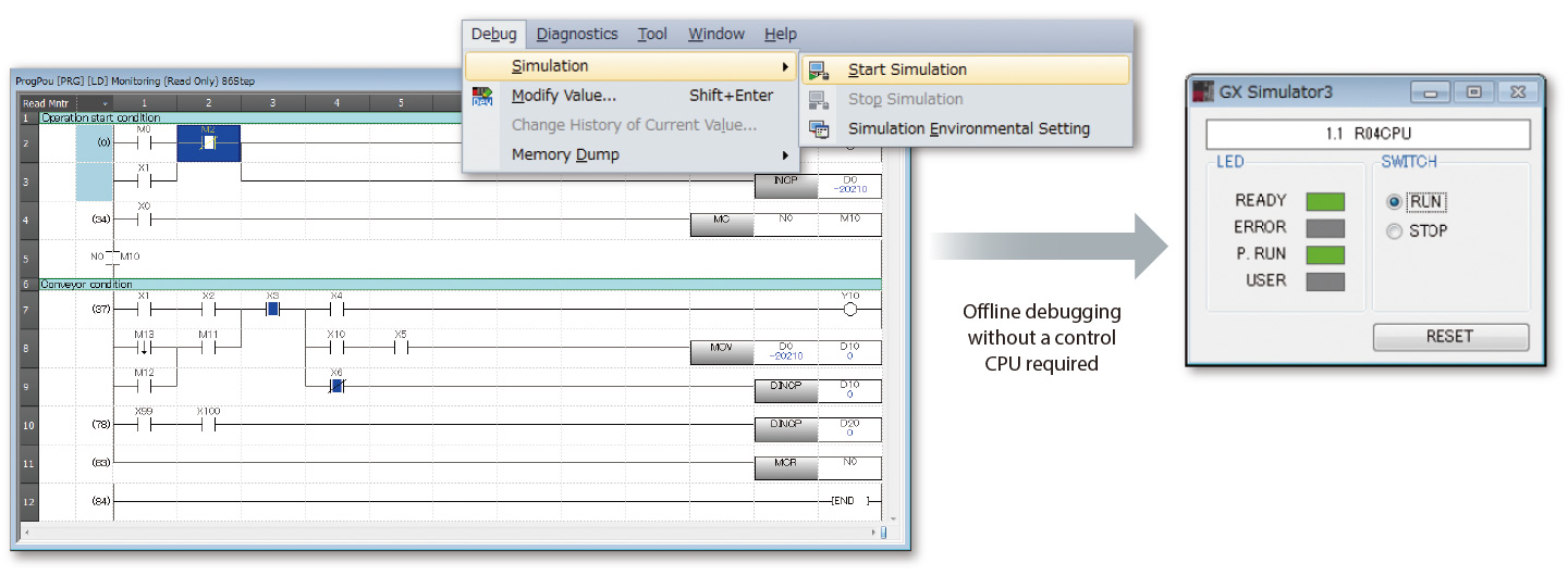 Simulate operation even before having devices