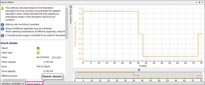 Result details tab Result details tab