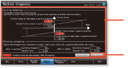 Machine diagnosis screen