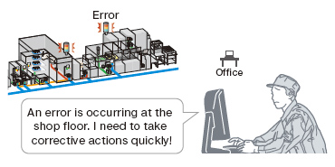 Check the alarm without visiting the shop floor