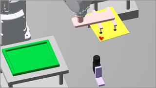 Correct grip errors using an upper looking fixed camera