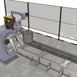 Arc Welding Cell with Track and One-axis Positioner (OLP)