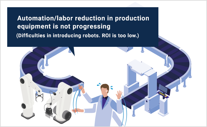 Automation/labor reduction
                in production equipment is not progressing. (Difficulties in introducing robots. ROI is too low.)