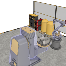 Arc Welding Cell with Two-axis Positioner (OLP)