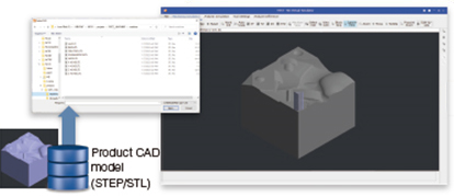1. หลังรันการจำลอง ให้เลือกไฟล์แบบจำลอง CAD ของผลิตภัณฑ์ผ่าน “Select Product Model”