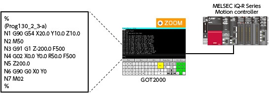 ●แก้ไขโปรแกรม G-code บน GOT2000