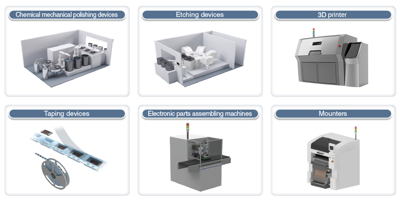 เครื่องขัดเชิงเคมี-กล / เครื่องกัดผิว / เครื่องเชื่อม Flip chip / เครื่องติดเทป / เครื่องประกอบชิ้นส่วนอิเล็กทรอนิกส์ / เครื่อง Mounter