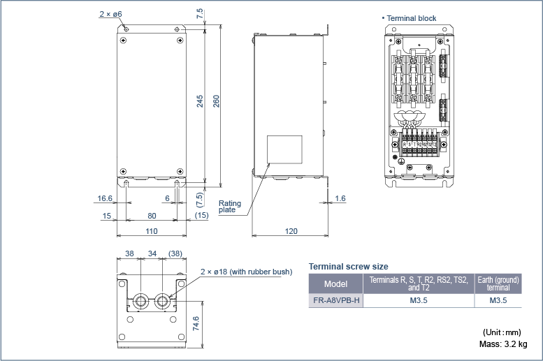 เฟส detection transformer box (FR-A8VPB-H)